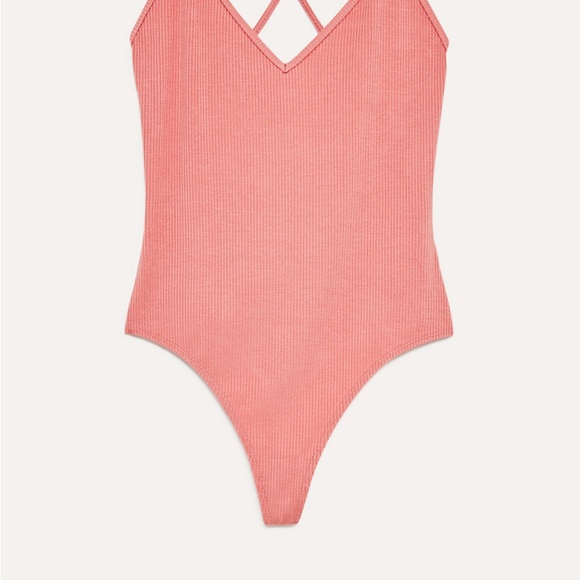 ARITZIA Community SCOOP BACK BODYSUIT TICKLED CORAL NEW Large - Picture 5 of 12